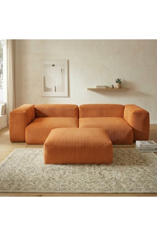 Relax Köşe Koltuk Takımı Sünger Koltuk Kanepe Divan Turuncu