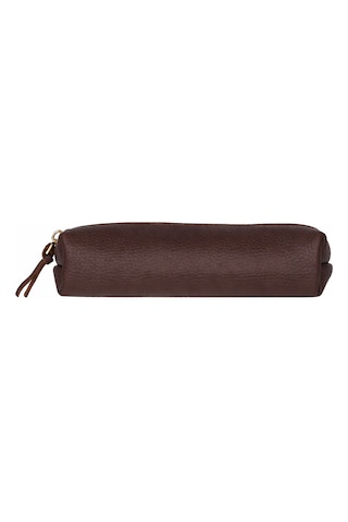 Bloombox Espresso Brown Hakiki Deri Kalem & Makyaj Çantası Kişiselleştirilebilir El Yapımı Organizer