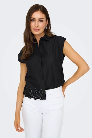 Only Kadın Onllou Etek Ucu Dantelli Düğmeli %100 Pamuk Gömlek 15342569 Siyah Siyah