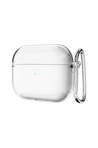 Soft Yumuşak Şeffaf Esnek Silikon Airpods 3 İle Uyumlu Kulaklık Kılıfı Ve Karabina Anahtarlık Şeffaf, Airpods 3 Diğer