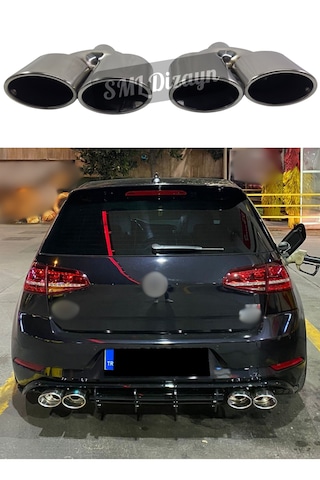 Golf 7-7.5 R Egzoz Ucu Çiftli Golf Oval Egzoz-egzos-egsoz Ucu