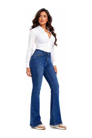 Dekploy Kadın İspanyol Paça Fit Jean Pantolon Bgl-st05451 K.mavi