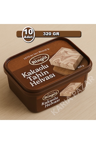 Bingöl Kakaolu Tahin Helvası 320 G X 10 Toptan Ekonomik Paket