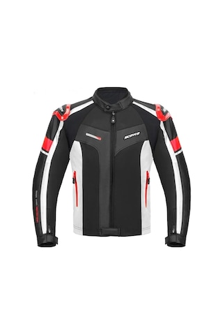 Motoanl Motosiklet Montu Full Korumalı 4 Mevsim Pu Kaplamalı Deri Ve Maxdura Kumaş Motor Mont Red