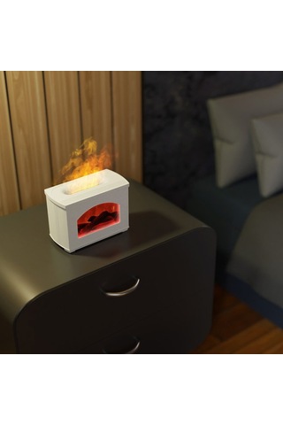 Çeşithane Alev Efektli Aroma Difüzör Led Işıklı Ultrasonik Hava Nemlendirici