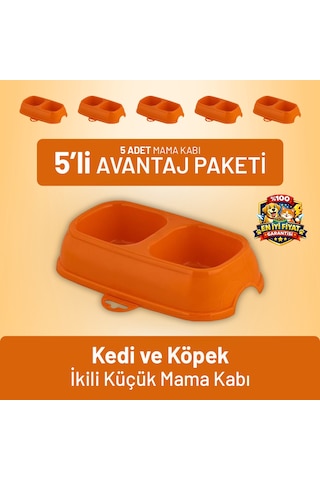 Kedi Ve Köpek İkili Küçük Mama Kabı - 5 Adet