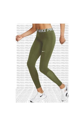 Nike Pro Tigh Fit Full Length Leggings Toparlayıcı Tam Boy Tayt Haki Kahverengi Haki