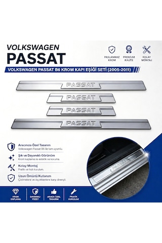 Volkswagen Passat B6 Krom Kapı Eşiği 2005-2011 Arası P.Çelik