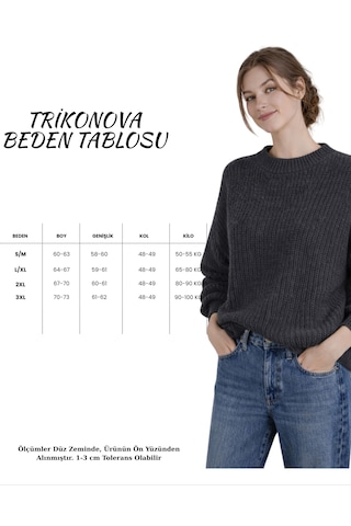 Trikonova Oversize Triko Kazak Antrasit