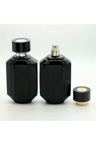 Parfüm Ve Kolonya Şişesi 100 Ml 2 Adet Siyah Özel Kolay Kapama Cam Şişe