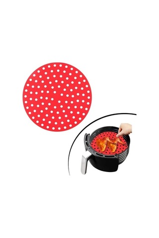 Renkli Isıya Dayanıklı Yıkanılabilir Silikon Fırın Ve Airfryer Yuvarlak Pişirme Matı 20 Cm Bx40 Çok Renkli