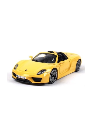 Burago 1/24 Ölçek Porsche 918 Spyder Model Araba Sarı