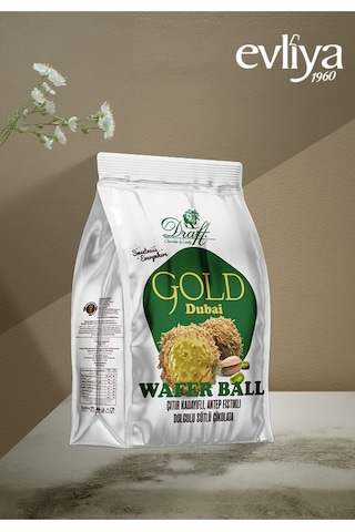 Evliya Draft Gold Çıtır Kadayıflı Antep Fıstıklı Dolgulu Sütlü Çikolata Kaplamalı Gofret 150gr