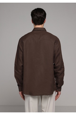 Colin's Colins Regular Fit Shirt Neck Düz Erkek Kahverengi Uzun Kol Gömlek Cl1080090 Q1.v1 Brw