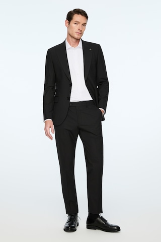Morven Erkek Siyah Poliviskon Basic Düz Slim Fit Sivri Yaka Takım Elbise 26mc001056001 Siyah