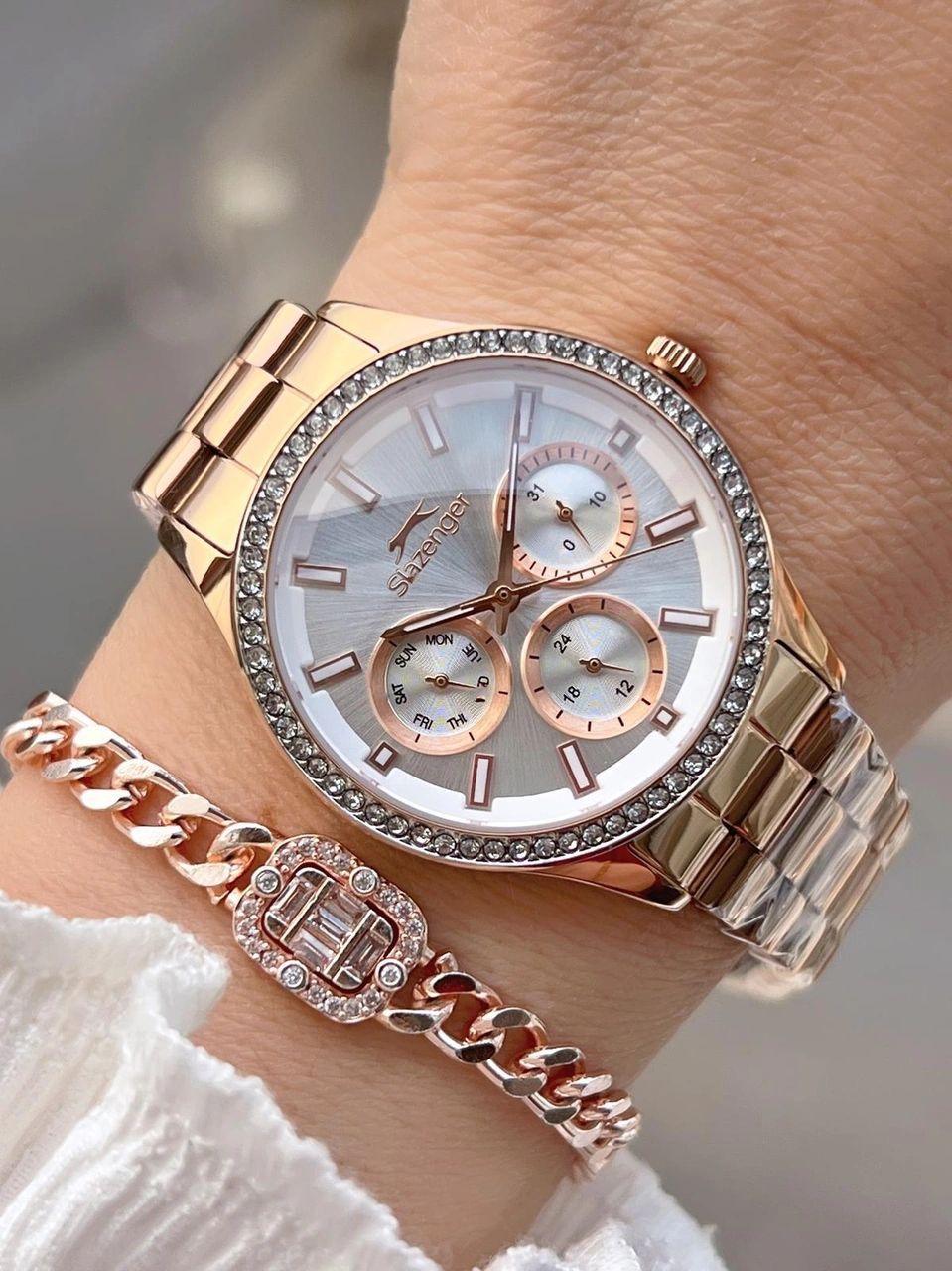 Slazenger İç Kadran Fonsiyonları Aktif 5 Atm Suya Dayanıklı Spor Kadın Kol Saati Bsl.2069.m4 Rose Gold