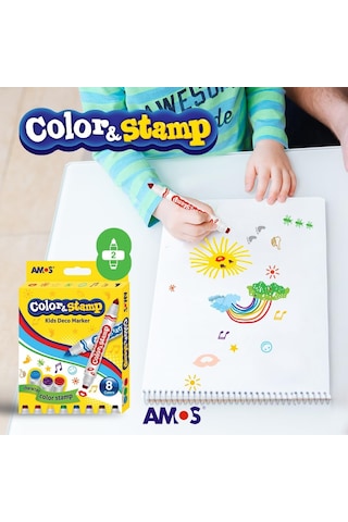 Amos Baskı Kalemı Color&Stamp 8Lı