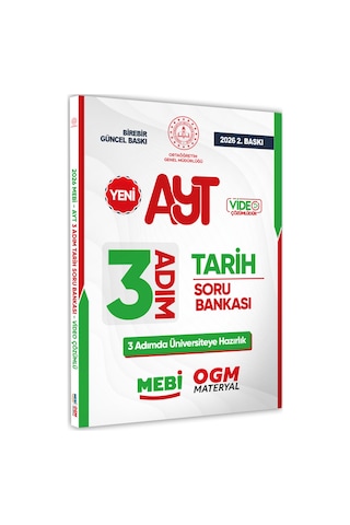 2026 Ayt Mebi-ogm 3 Adım Tarih Soru Bankası Renkli A4 Boyut Video Çözümlü Baskı Ücreti