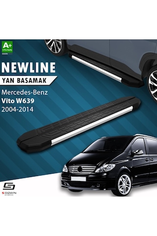 S-dizayn Mercedes Vito W639 Uzun Şase Newline Krom Yan Basamak 253 Cm 2004-2014 A+ Kalite