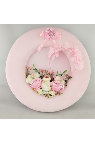 Baby Shower Kapı Süsü ve Çiçekli Taç Seti Mavi