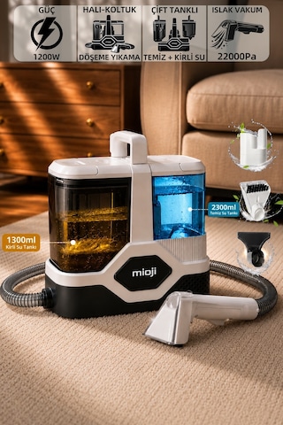 Mioji CN5 1200W 22000Pa Halı, Koltuk, Döşeme Yıkama Makinesi Beyaz Beyaz