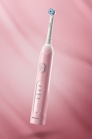 Brushboss 4701H 4 Modlu 21 Gün Kullanım Süreli Akıllı Zamanlayıcılı Şarjlı Diş Fırçası Pembe