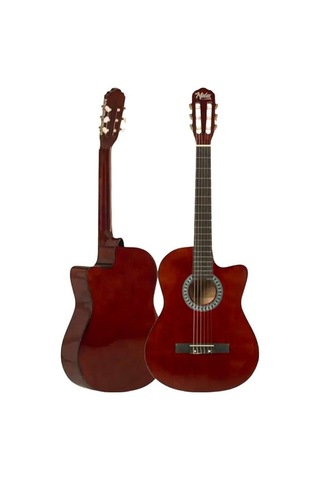 Midex CG-395BR Kahve Renk Kesik Klasik Gitar 4/4 Yetişkin Boy Sap Ayarlı Full Set