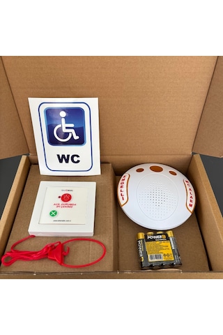 Kablosuz Engelli İpli Wc Tuvalet Alarmı Stiker + Pil