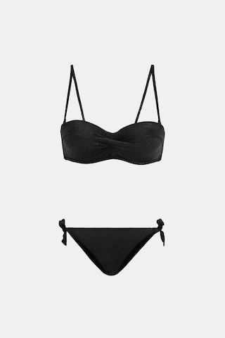 Bali Siyah Dolgulu Straplez Push-up Bikini Takım Siyah