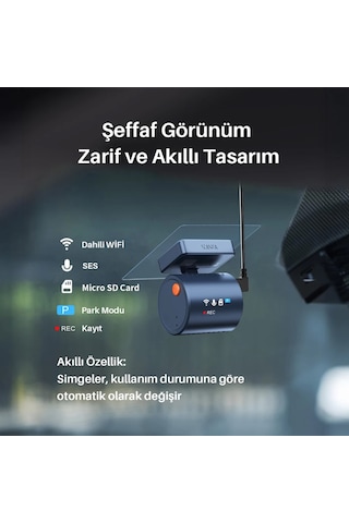 Kawa Mini 3 Pro Gen2 2K 1296P WDR 145° Geniş Açı Lens Araç Kamerası