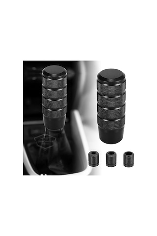 Üniversal 9.5 Cm Jdm Metal Spor Görünümlü Vites Topuzu Aparatlı Alüminyum Alaşım Otomatik-manuel Yarış Vites Kolu Siyah 00 Şüscaroto Aksesuar Siyah