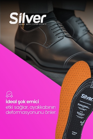Silver Deri Koku Yapmaz Kesilebilir Ayakkabı Tabanlığı Gözenekli Tabanlık 35-45
