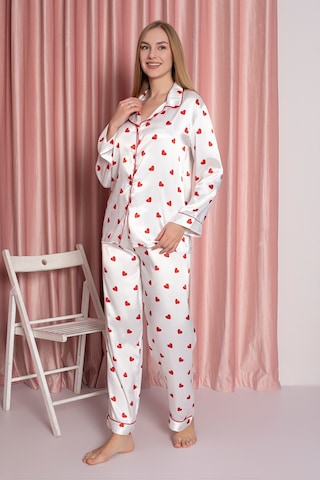 Jumelles Kadın Krem Saten Pijama Takımı Krem
