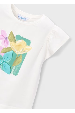 Mayoral Kız Çocuk T-shirt 3007 Krem