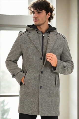 Plt9401 Dewberry Erkek Palto-diagonal Gri Diagonal Gri