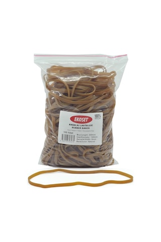 Ekoset 220X5Mm Geniş Kauçuk Paket Ambalaj Kasa Lastiği 100 Adet