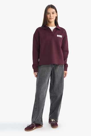 Defacto Coool Oversize Geniş Kalıp Polo Yaka Baskılı Sweatshirt G3721ax25wnbr171 Bordo-br171