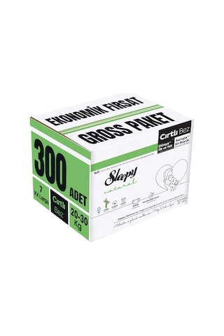 Sleepy Bebekbezi Natural Beden:7 20-30kg Xxlarge 300adet 3pk 100 3'lü