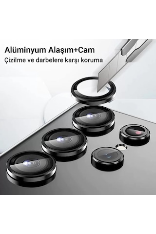 Newface Samsung Uyumlu Galaxy Z Fold 5 Valdez Metal Kamera Lens - Siyah - Özel Seri 8683140676711