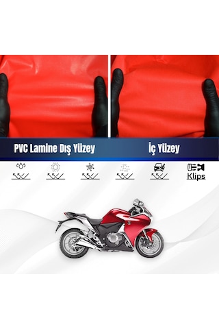 Honda Vfr 1200 X Crosstourer Dct Motosiklet Brandası Su Geçirmez Kırmızı Branda Motor Branda Xxl