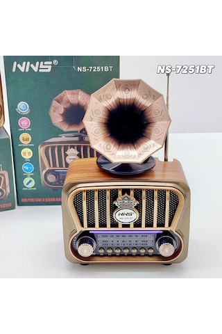 Şarjlı Mp3/bluetooth/usb/ Nostaljik Kablosuz Fm Radyo Speaker Ns-7251