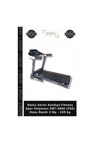 Delux Serisi Kardiyo Fitness Spor Ekipmanı Kbt-3000 F60 Koşu Bandı 3 Hp - 150 Kg