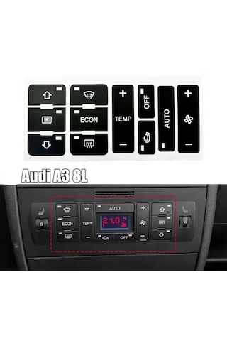 Audi A3 8l Uyumlu Klima Tuş Tamir Takımı Sticker Etiketi 1 Adet