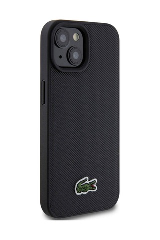 Apple Uyumlu iPhone 15 Kılıf Lacoste Lisanslı Pu Pike Desenli İkonik Timsah Dokuma Logolu Kapak