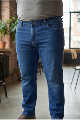 Little Cup Jeans Co Erkek Likralı Esnek Mavi Battal Beden Kot Pantolon