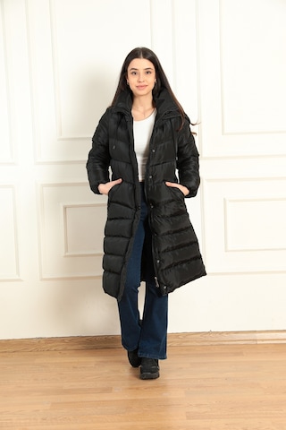 Modaplaza Kadın Çıtçıtlı Uzun Şişme Kaban 1781- K23mflx1781mntsiyah K23MFLX1781MNTSİYAH Siyah