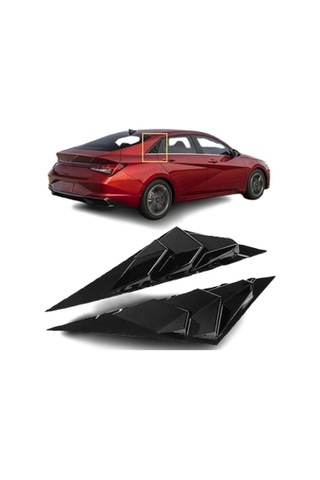 Hyundai Elantra Kelebek Cam Kaplama Vizörü Parlak Siyah 2021