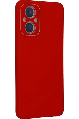 Oppo Reno 7 Lite Kılıf Lansman Glass Kapak - Kırmızı Renkli