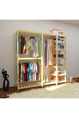İdea - Açık Ahşap Elbise Dolabı