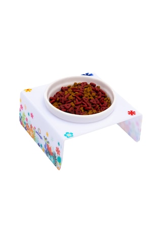 Petmagic Akrilik Beyaz Seramik Tekli Evcil Hayvan Kedi Ve Mini Irk Köpek Mama Kabı-beyaz Bahar